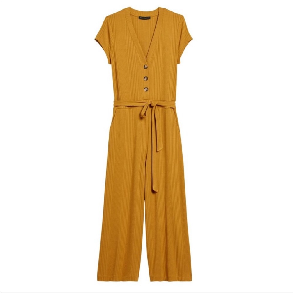 New Banana Republic Ribbed Knit Cropped Jumpsuit NWT